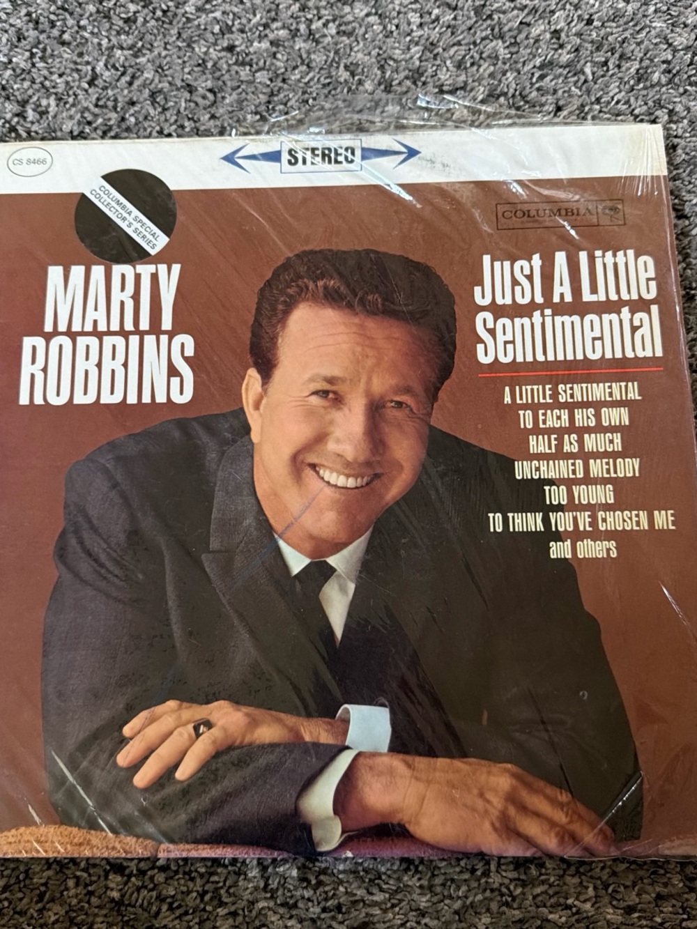 Columbia White and Black Marty Robbins 'Just A Little Sentimental' record